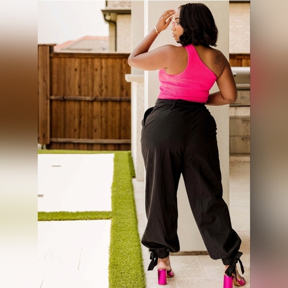 Parachute Black Pant with Cuff Ties XL Wedding Festival Harlem Wideleg 16 PLUS - Picture 1 of 13